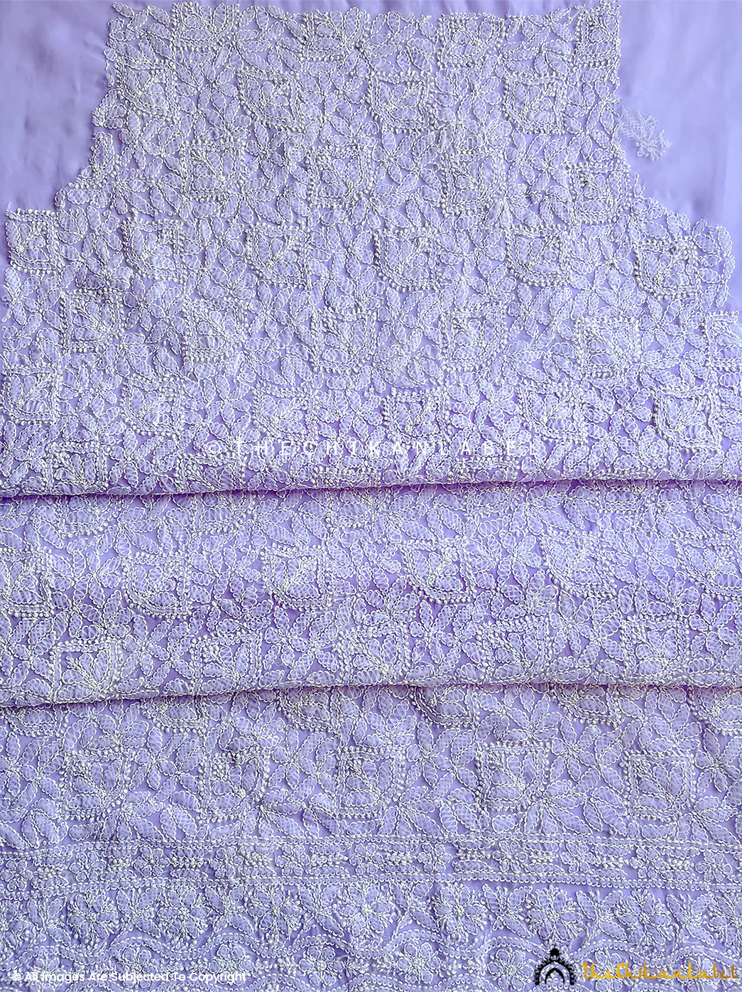 Ishanvi Georgette Chikankari Un-Stitched Suit with Dupatta-Purple - Image 5