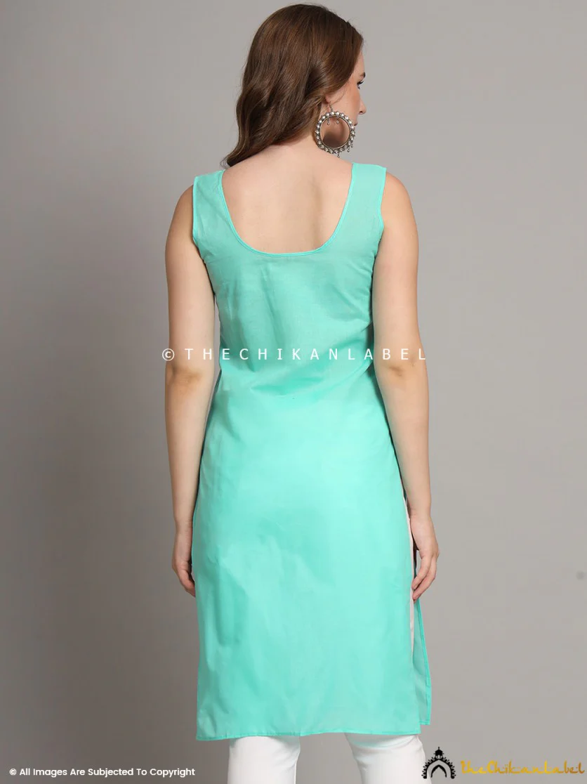 Cotton Camisole Inners for Kurtis & Kurta Sea Green - Image 2
