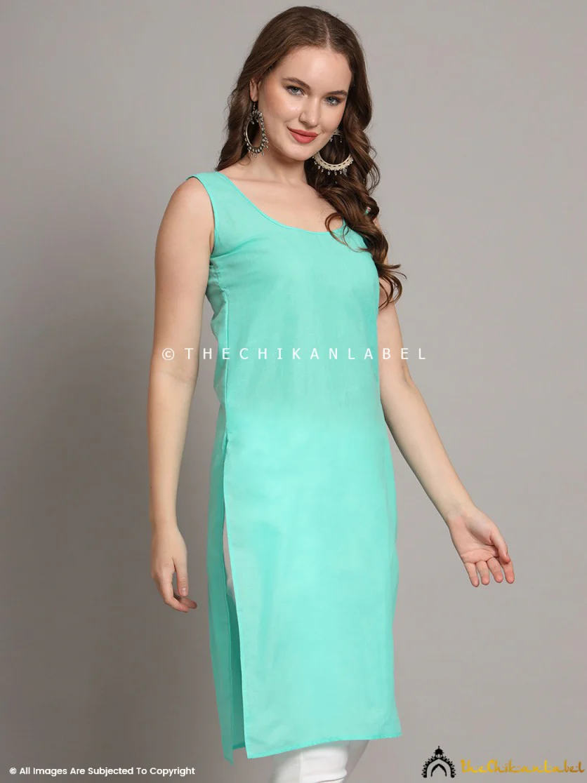 Cotton Camisole Inners for Kurtis & Kurta Sea Green - Image 4
