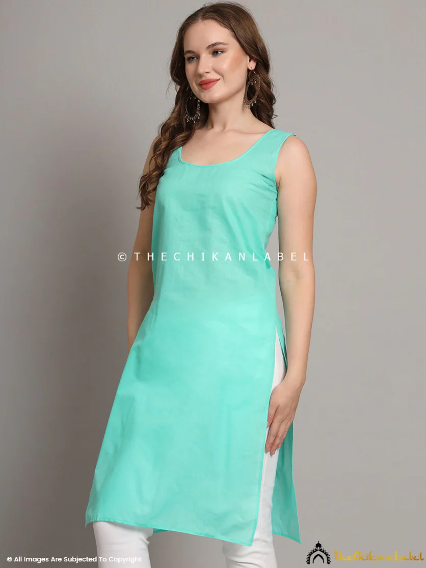 Cotton Camisole Inners for Kurtis & Kurta Sea Green - Image 5