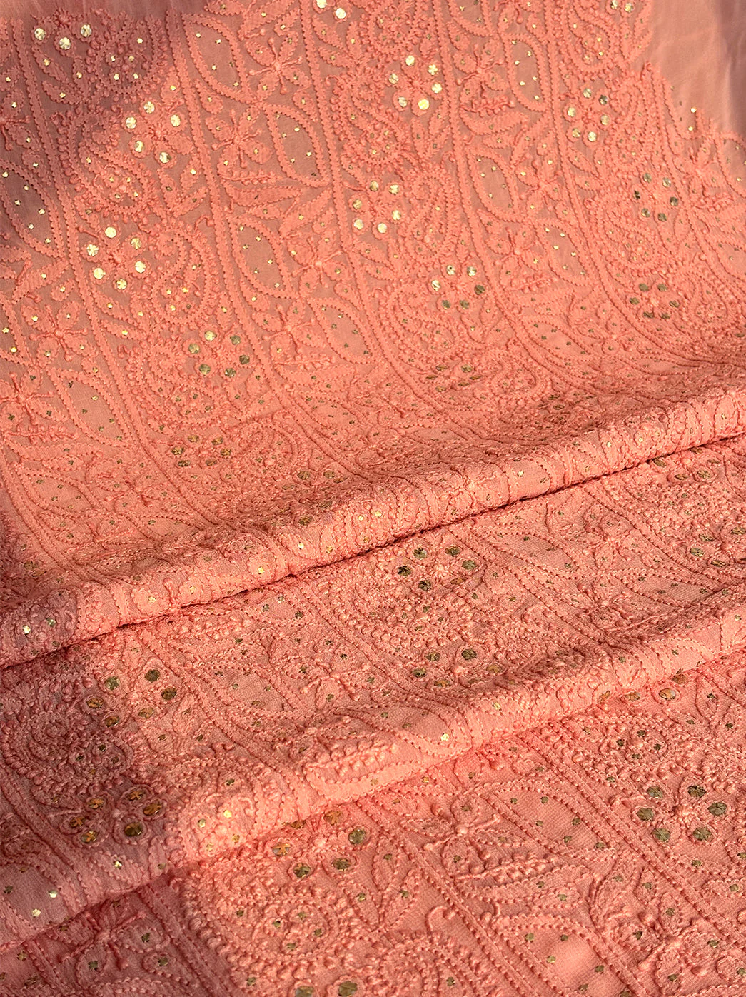 Siya Viscose Chikankari Kurti Piece with Dupatta - Light Peach - Image 3