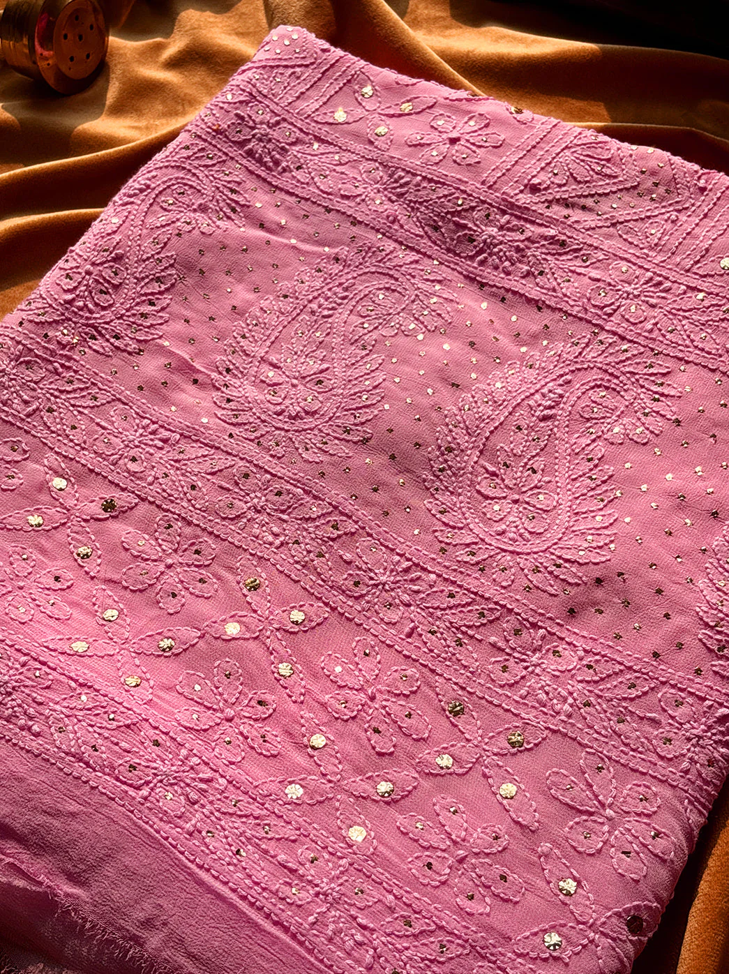 Siya Viscose Chikankari Kurti Piece with Dupatta - Pink - Image 2