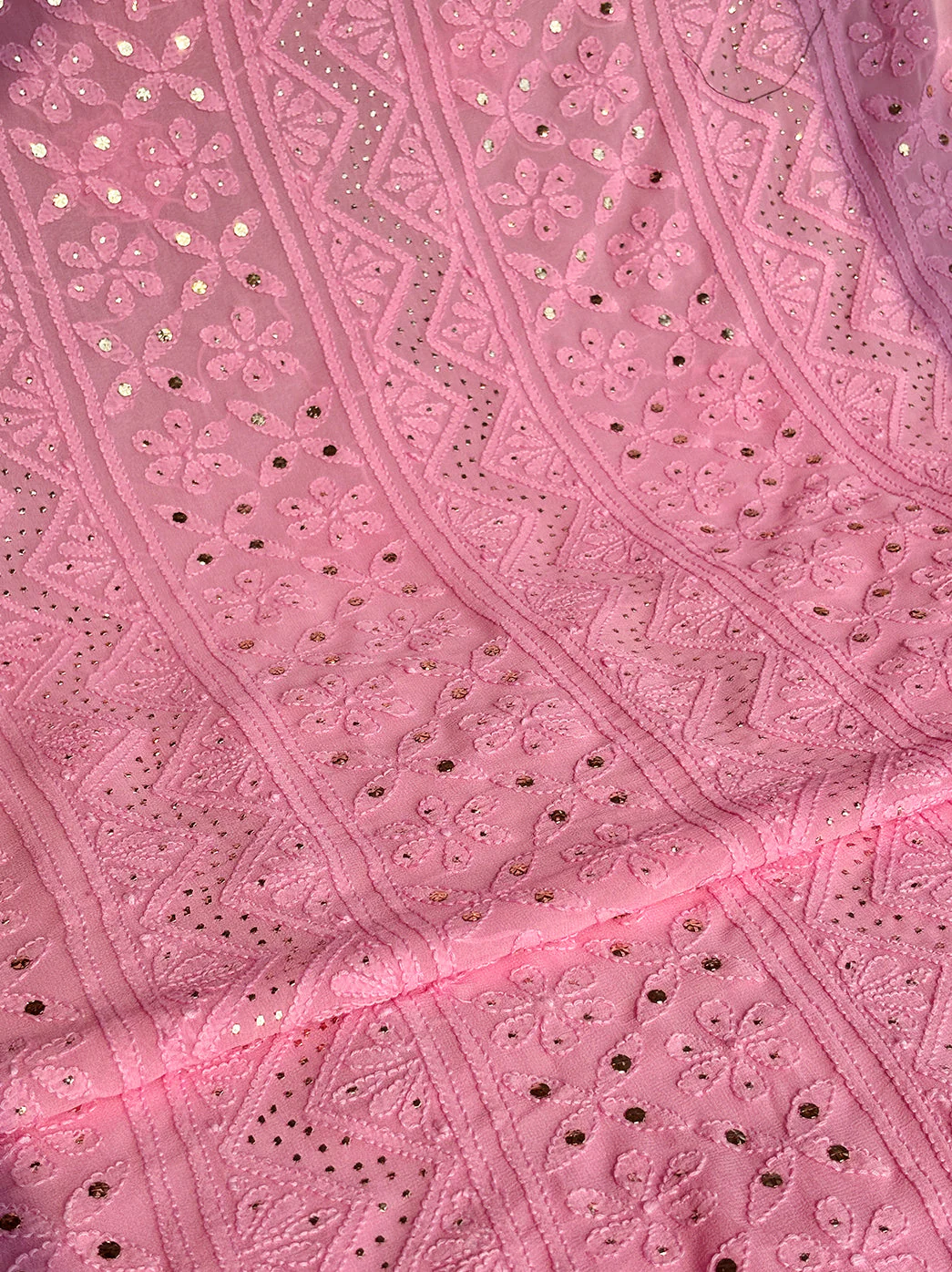 Siya Viscose Chikankari Kurti Piece with Dupatta - Pink - Image 4