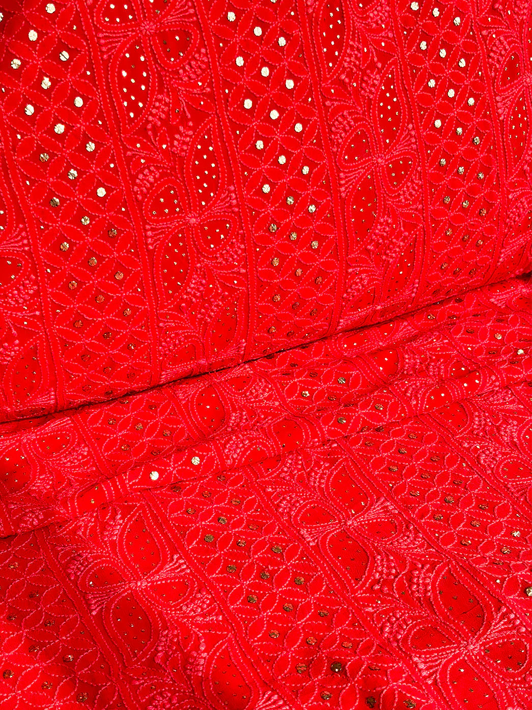 Siya Viscose Chikankari Kurti Piece with Dupatta - Red - Image 3