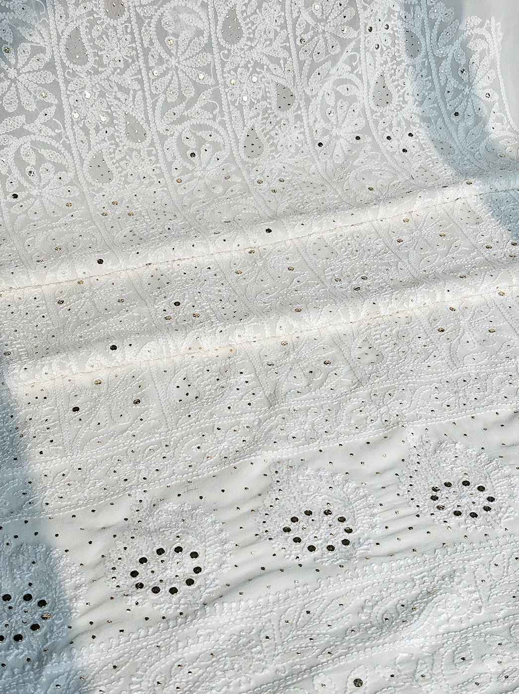 Siya Viscose Chikankari Kurti Piece with Dupatta - White - Image 3