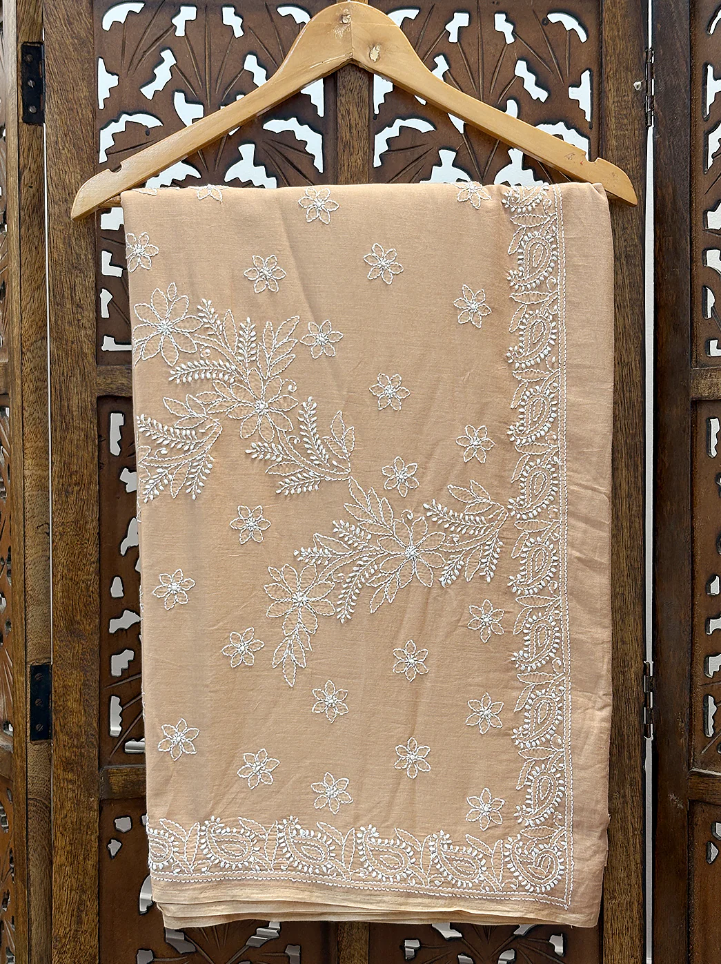 Vritika Mulmul Cotton Chikankari Saree - Blue - Image 6