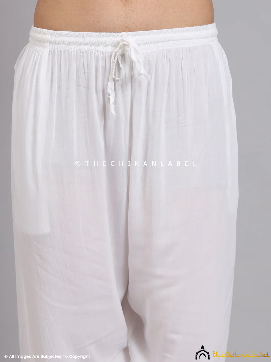 Charvi Modal Chikankari Pant - White - Image 4