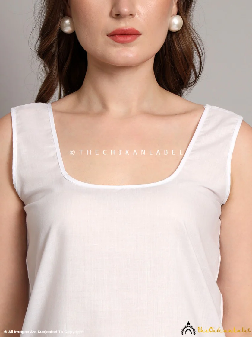 Cotton Camisole Inners for Kurtis & Kurta White - Image 3
