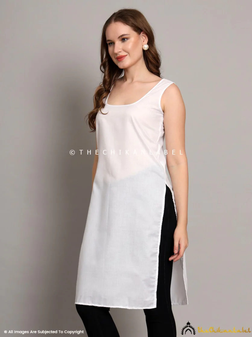 Cotton Camisole Inners for Kurtis & Kurta White - Image 4