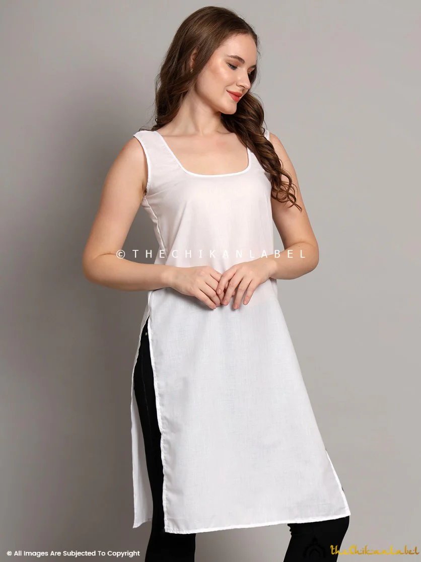 Cotton Camisole Inners for Kurtis & Kurta White - Image 5