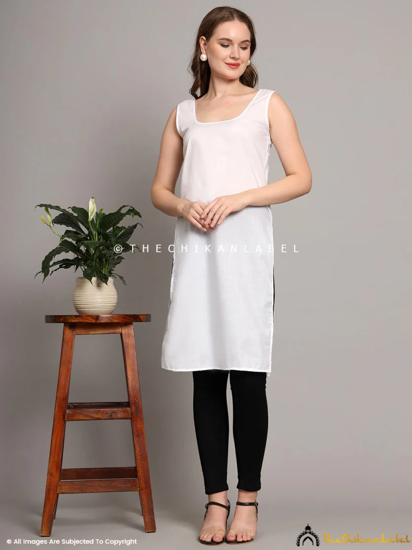 Cotton Camisole Inners for Kurtis & Kurta White - Image 6