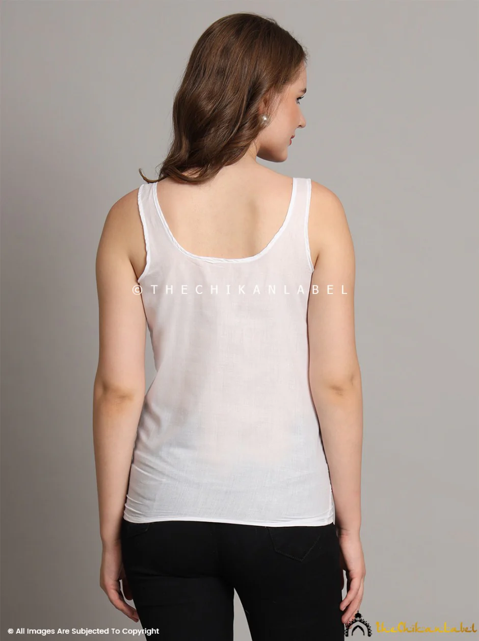 Cotton Short Camisole Inners for Kurtis & Kurta White - Image 3
