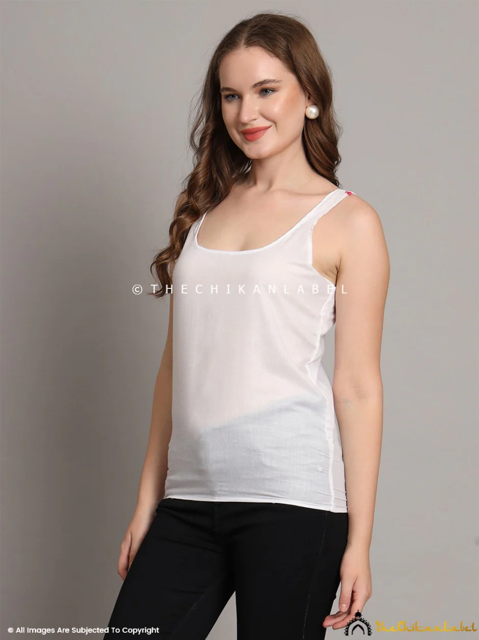 Cotton Short Camisole Inners for Kurtis & Kurta White - Image 5
