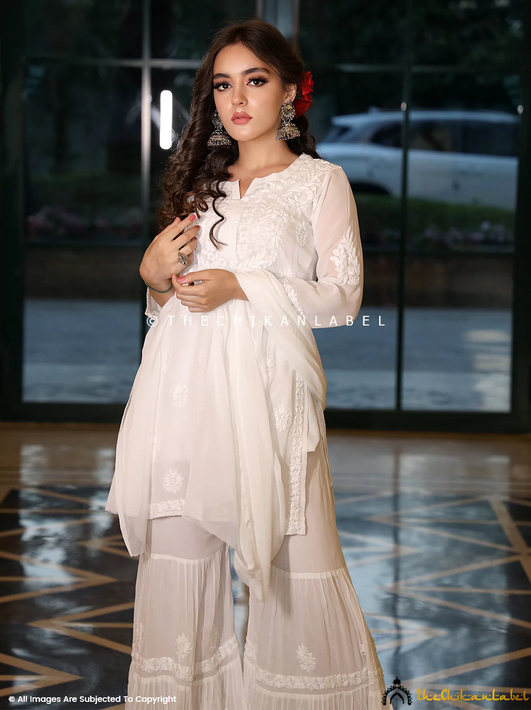 Fida Viscose Chikankari Kurta Garara Set - Image 2