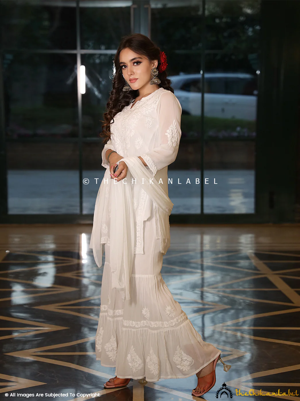 Fida Viscose Chikankari Kurta Garara Set - Image 3