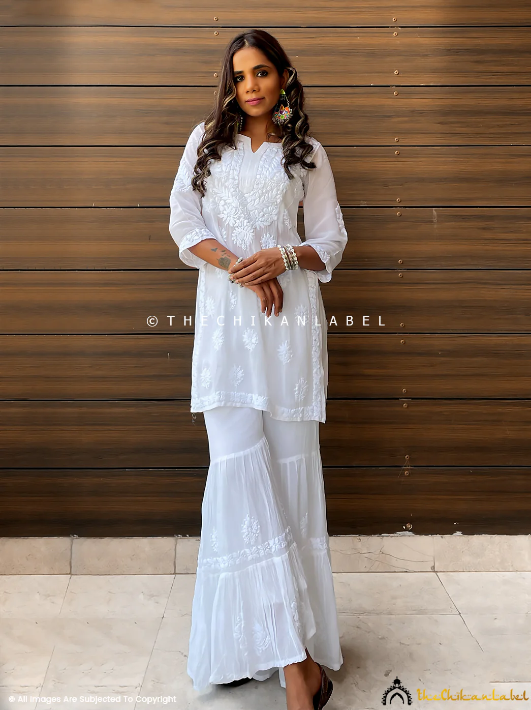 Fida Viscose Chikankari Kurta Garara Set - Image 4