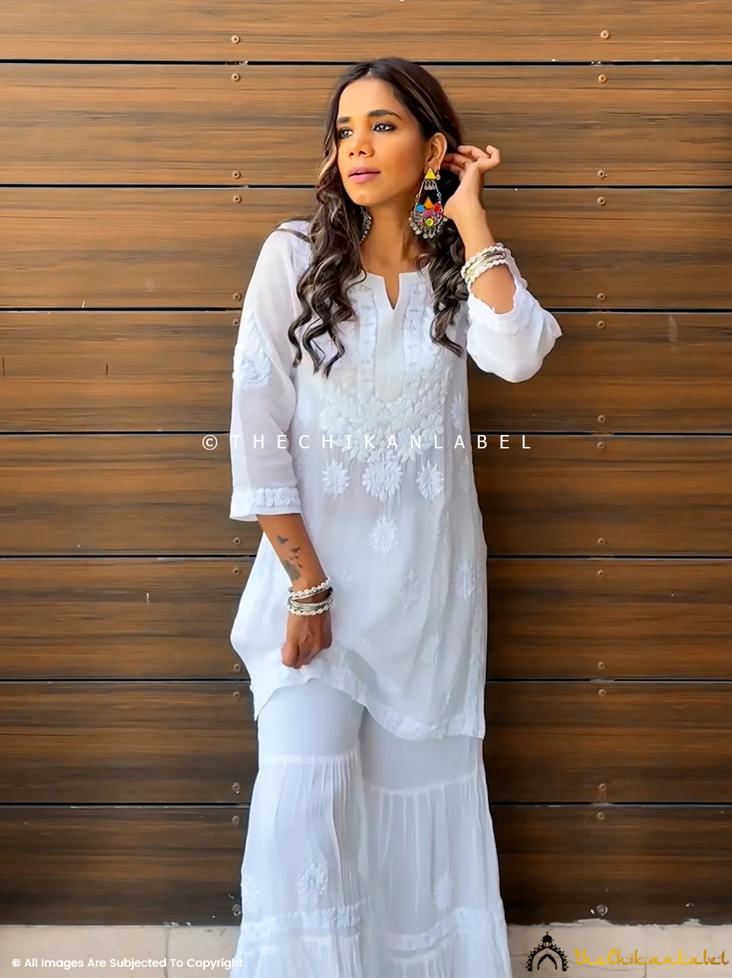 Fida Viscose Chikankari Kurta Garara Set - Image 5