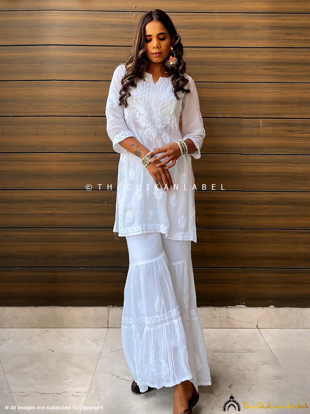Fida Viscose Chikankari Kurta Garara Set - Image 6