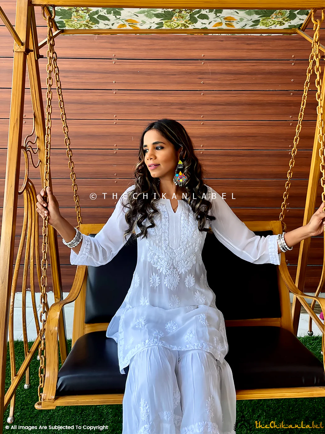 Fida Viscose Chikankari Kurta Garara Set - Image 7