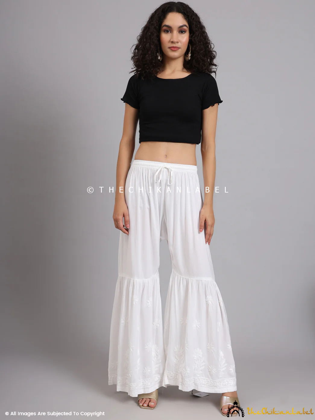 Idayat Modal Single Layer Chikankari Garara - White - Image 7