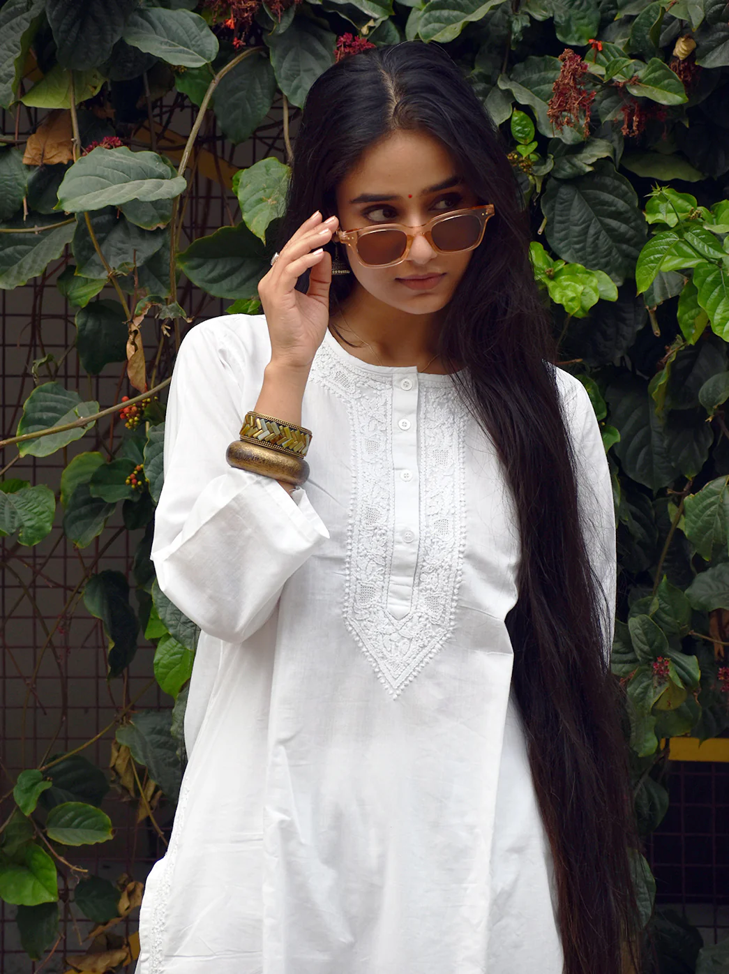 White Kirti Cotton Chikankari Co-ord Set - Image 2