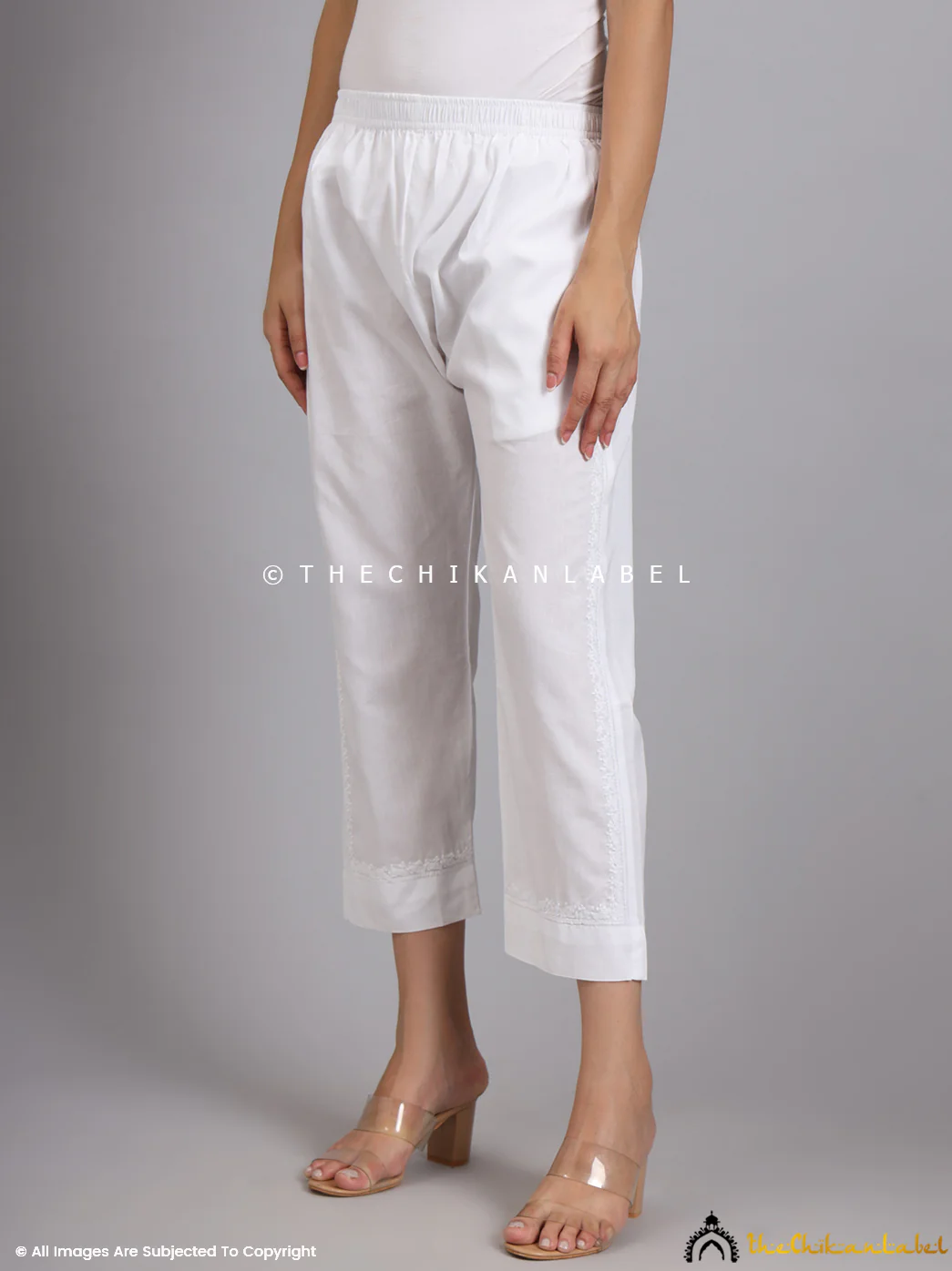 White Kirti Cotton Chikankari Co-ord Set - Image 6
