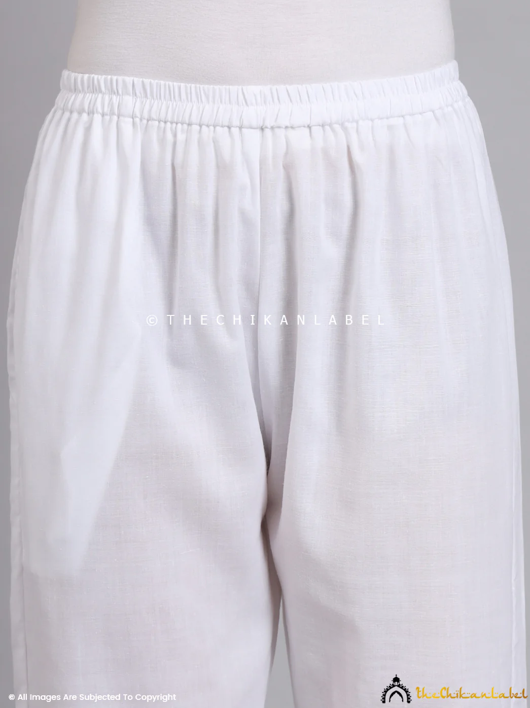 Nira Cotton Chikankari Straight Pant - White - Image 4