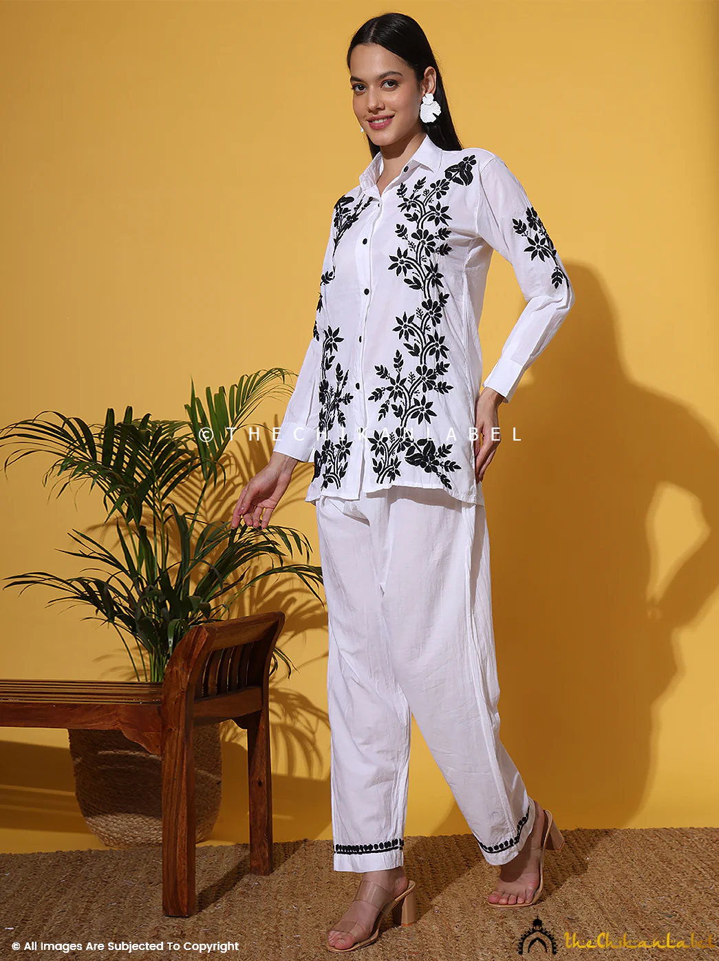 Rubi Cotton Chikankari Co-ord Set - White - Image 6