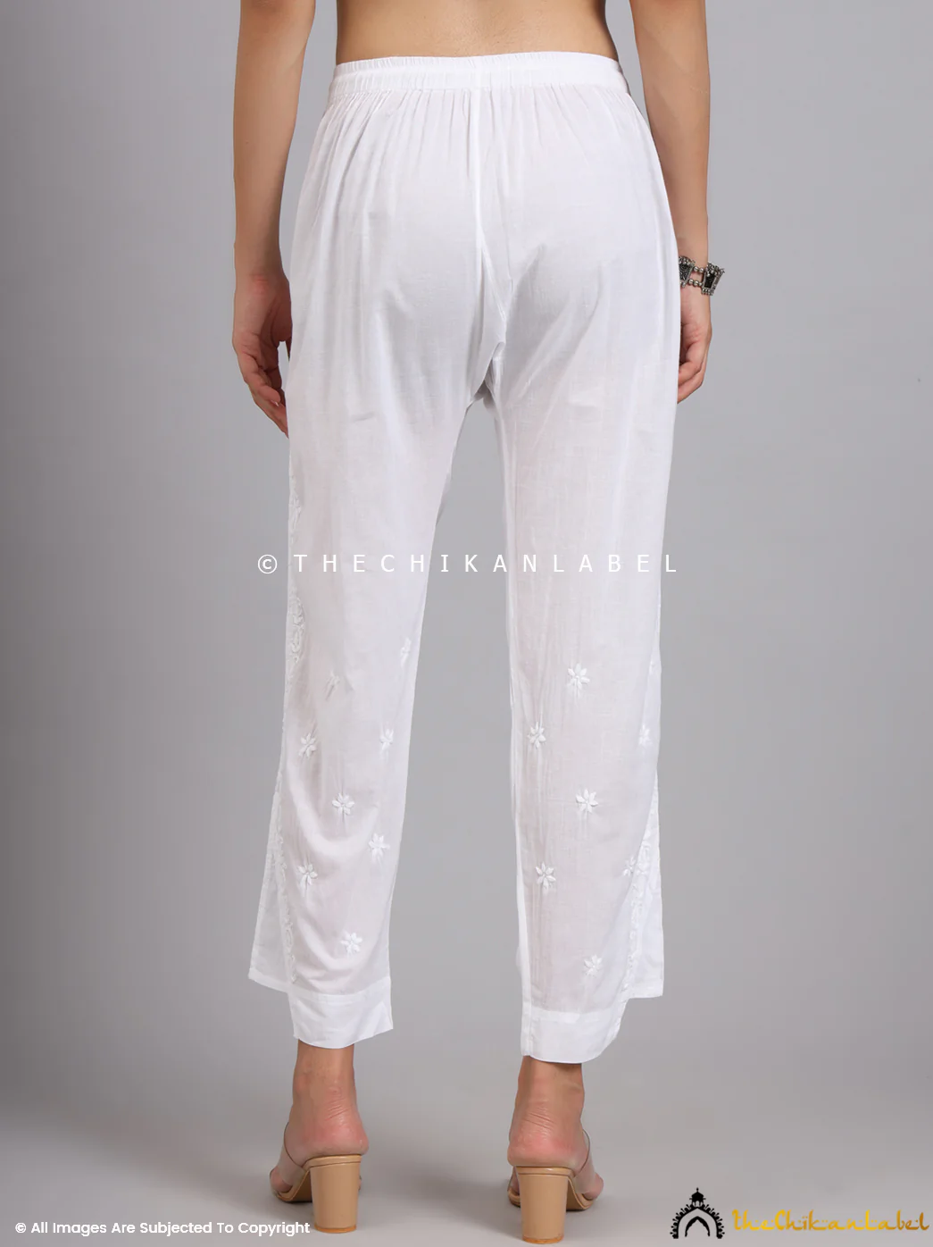 Trisha Cotton Chikankari Dhoti Pant - White - Image 5