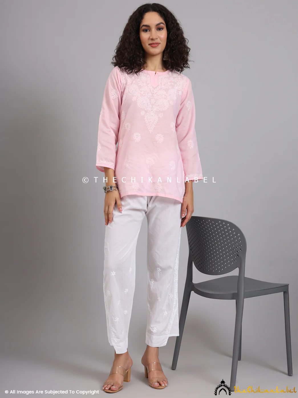 Trisha Cotton Chikankari Dhoti Pant - White - Image 7