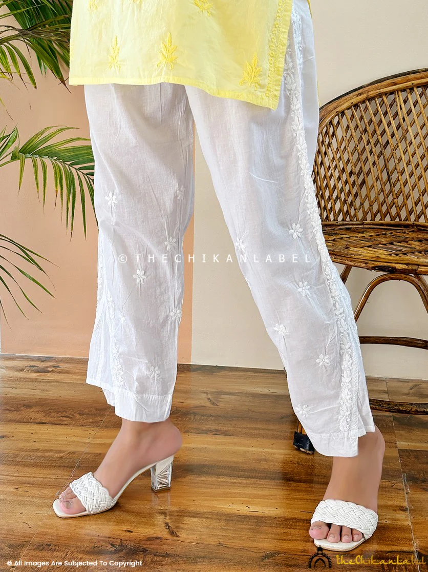 Trisha Cotton Chikankari Dhoti Pant - White - Image 8