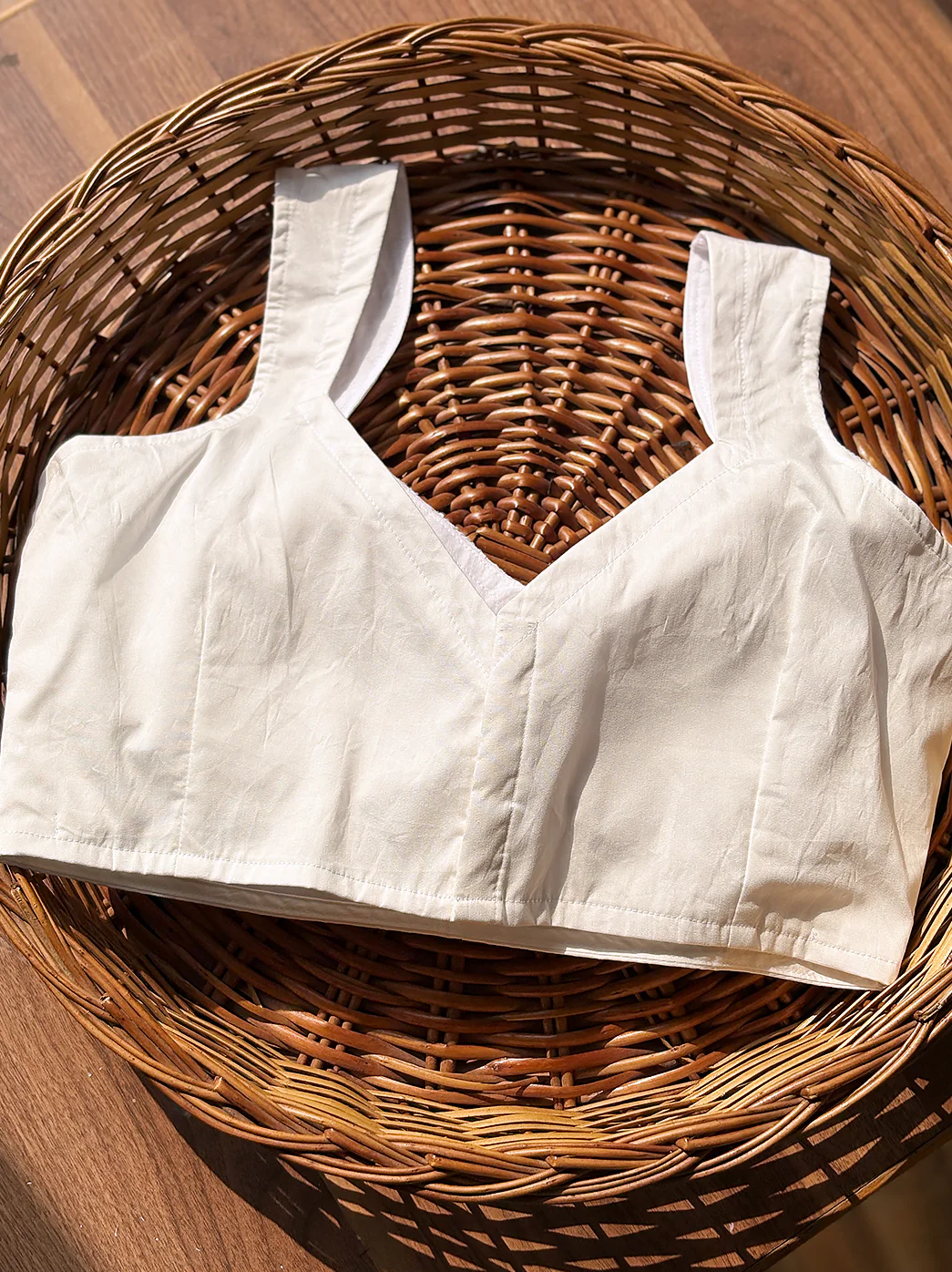 White Viscose Mukaish Handmade Chikankari Blouse - Image 3