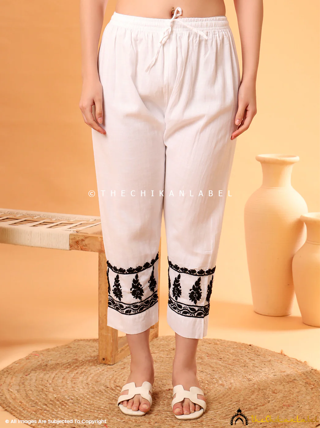 Zaynab Cotton Chikankari Co-ord Set - White - Image 8
