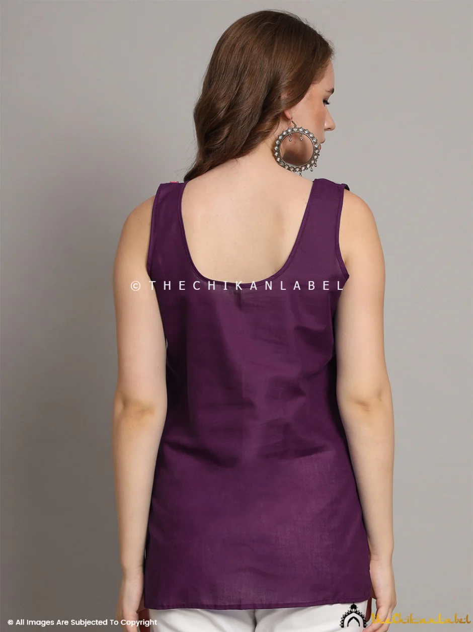 Cotton Short Camisole Inners for Kurtis & Kurta Wine - Image 3