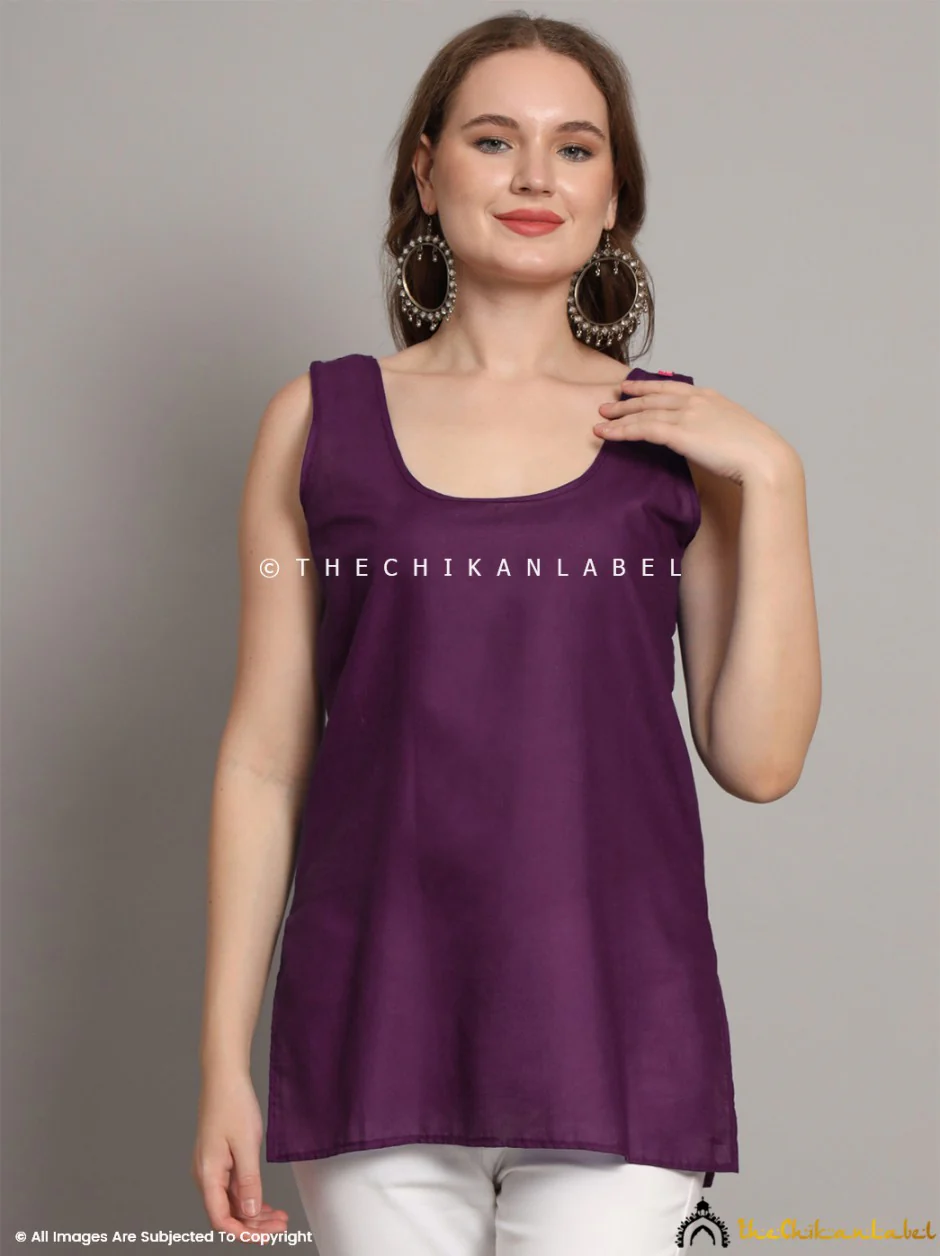 Cotton Short Camisole Inners for Kurtis & Kurta Wine - Image 4