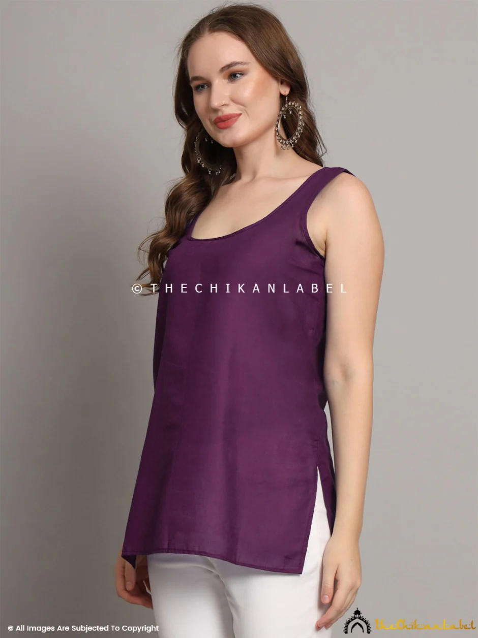 Cotton Short Camisole Inners for Kurtis & Kurta Wine - Image 5