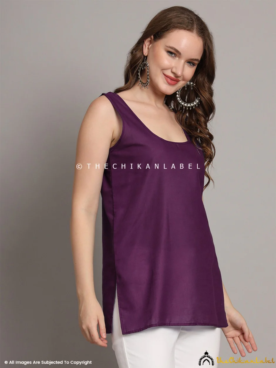 Cotton Short Camisole Inners for Kurtis & Kurta Wine - Image 6