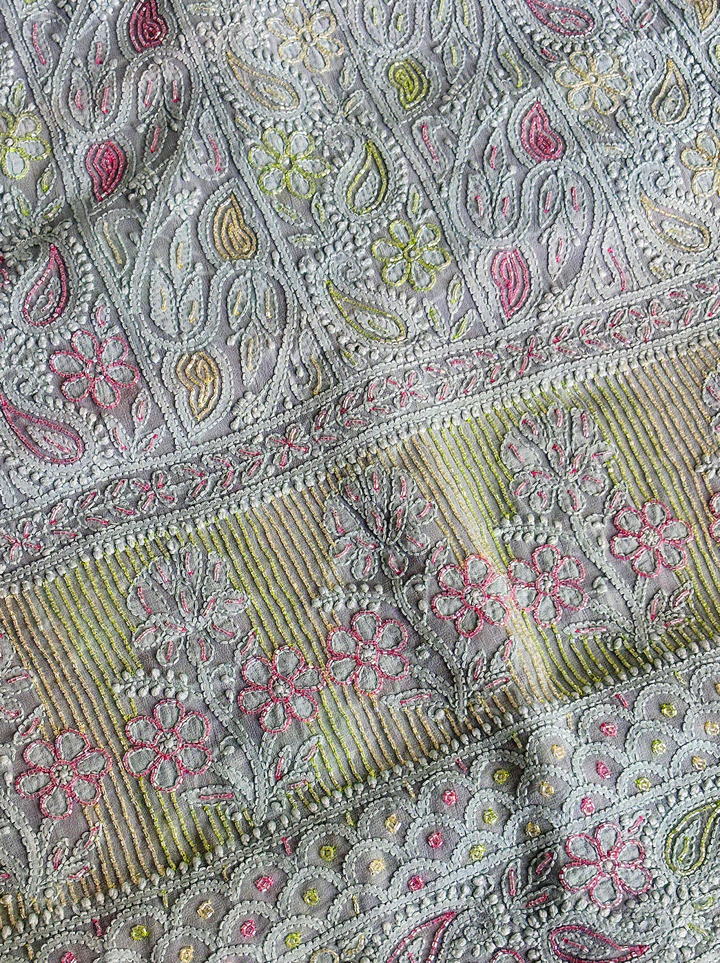 Zaria Viscose Chikankari Kurti Piece with Dupatta - Green - Image 3